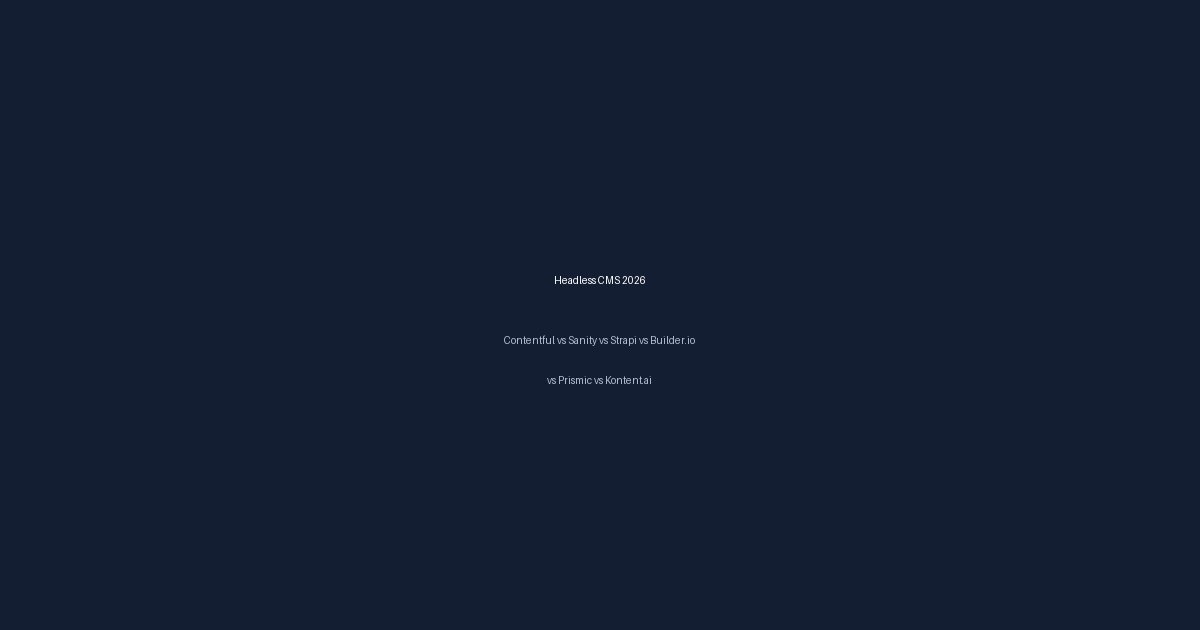 Contentful, Sanity, Strapi, Builder.io, Prismic, and Kontent.ai — six headless CMS platforms compared for 2026