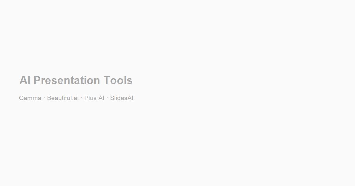 Gamma, Beautiful.ai, Plus AI, Pitch, SlidesAI, and Canva — six AI presentation tools compared for 2026