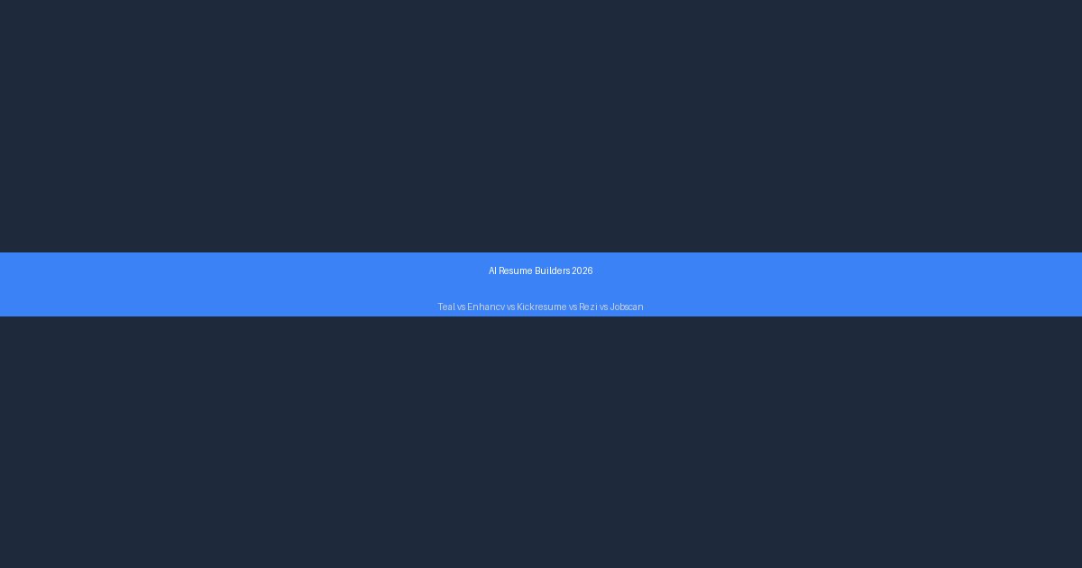 Five AI resume builders compared — Teal, Enhancv, Kickresume, Rezi, and Jobscan for 2026