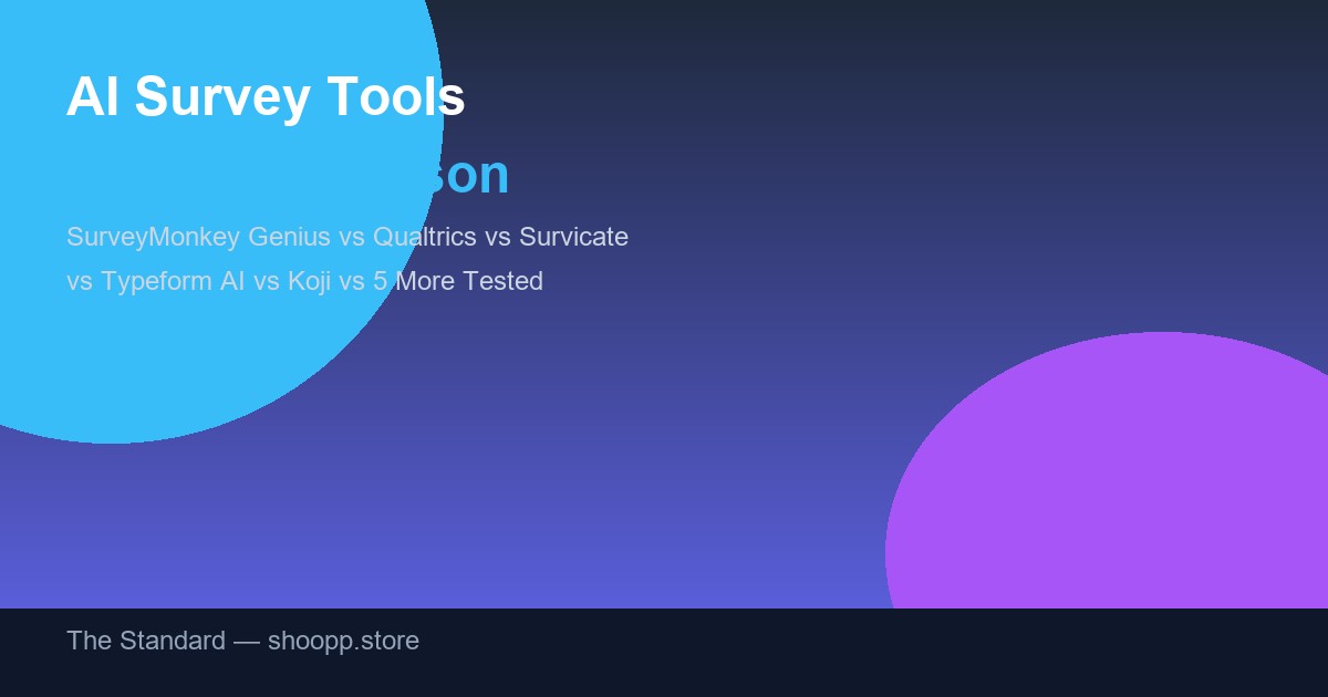 Nine AI survey platforms compared side-by-side in 2026 — SurveyMonkey Genius, Qualtrics, Survicate, Typeform, Koji, TheySaid, Fillout, Jotform, Google Forms