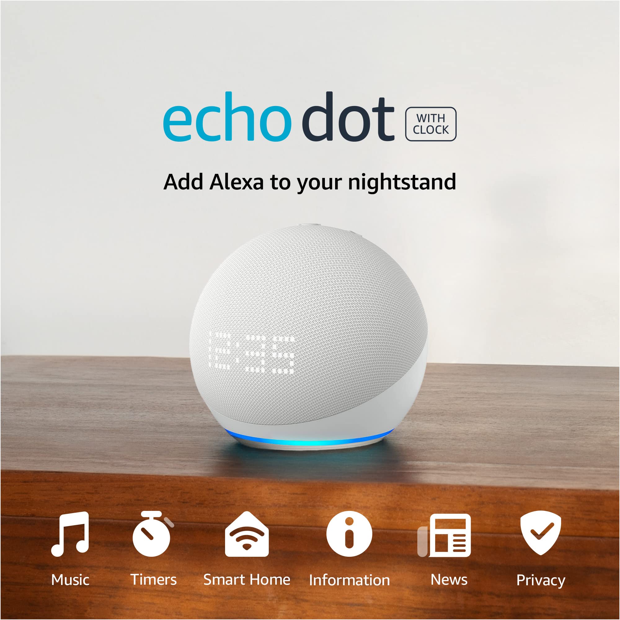Echo Dot 5ª Gen Altavoz Inteligente con Reloj